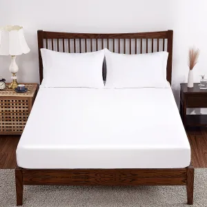 100% Bamboo Cooling Fitted Sheet King Only, 400 Thread Count King Size Fitted Sheet White, 16" Deep Pocket, Colorfast Dyes & Shrink Resistant, Soft & Silky and Breathable for Home & Hotel Luxury