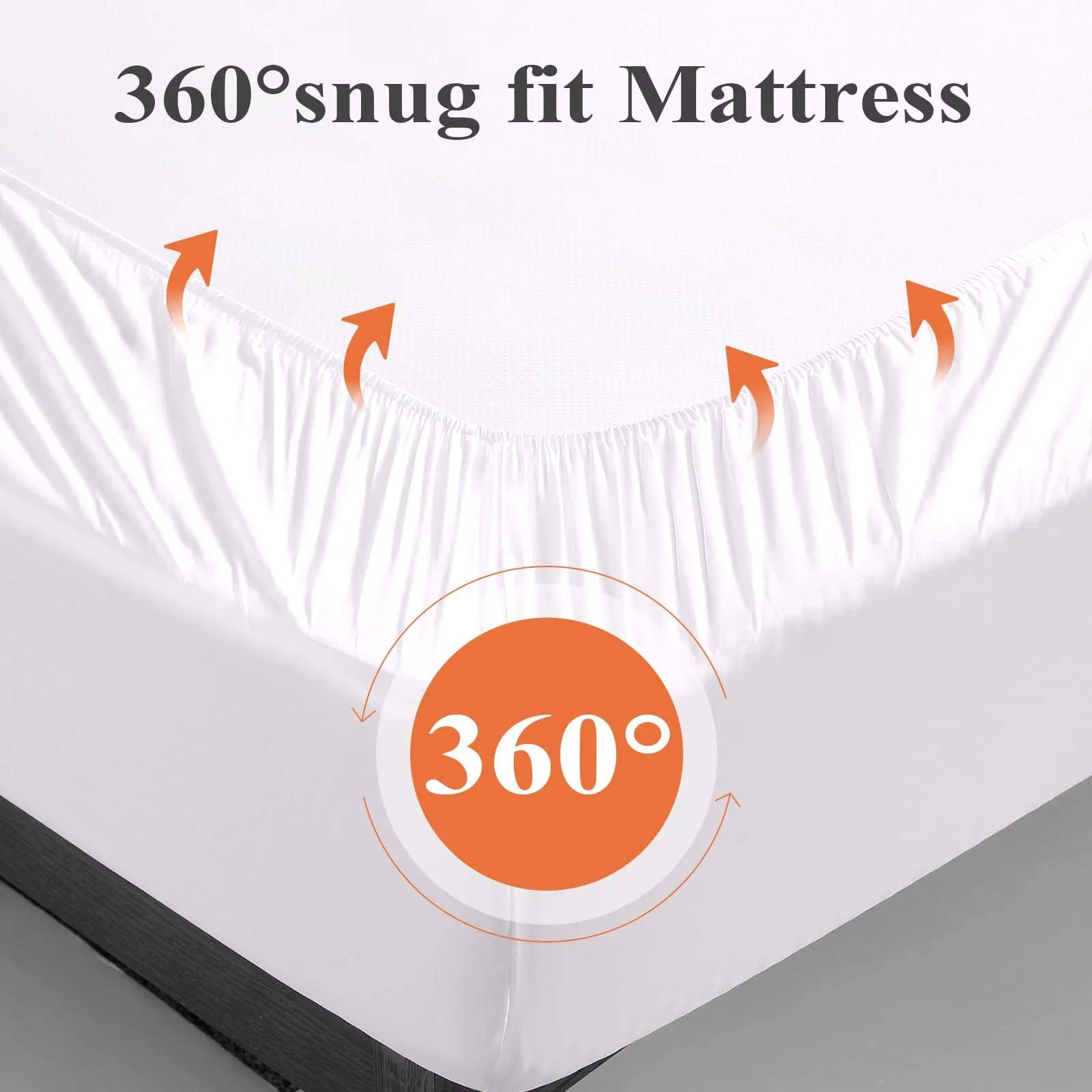 100% Bamboo Cooling Fitted Sheet King Only, 400 Thread Count King Size Fitted Sheet White, 16" Deep Pocket, Colorfast Dyes & Shrink Resistant, Soft & Silky and Breathable for Home & Hotel Luxury