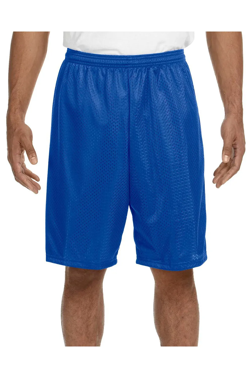 A4 Mens Moisture Wicking Tricot Mesh Shorts - Royal Blue