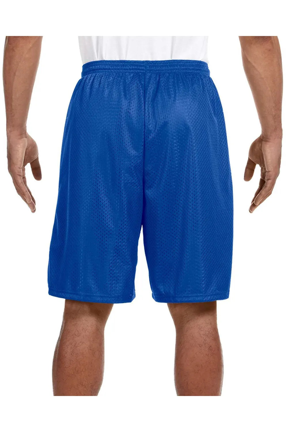 A4 Mens Moisture Wicking Tricot Mesh Shorts - Royal Blue