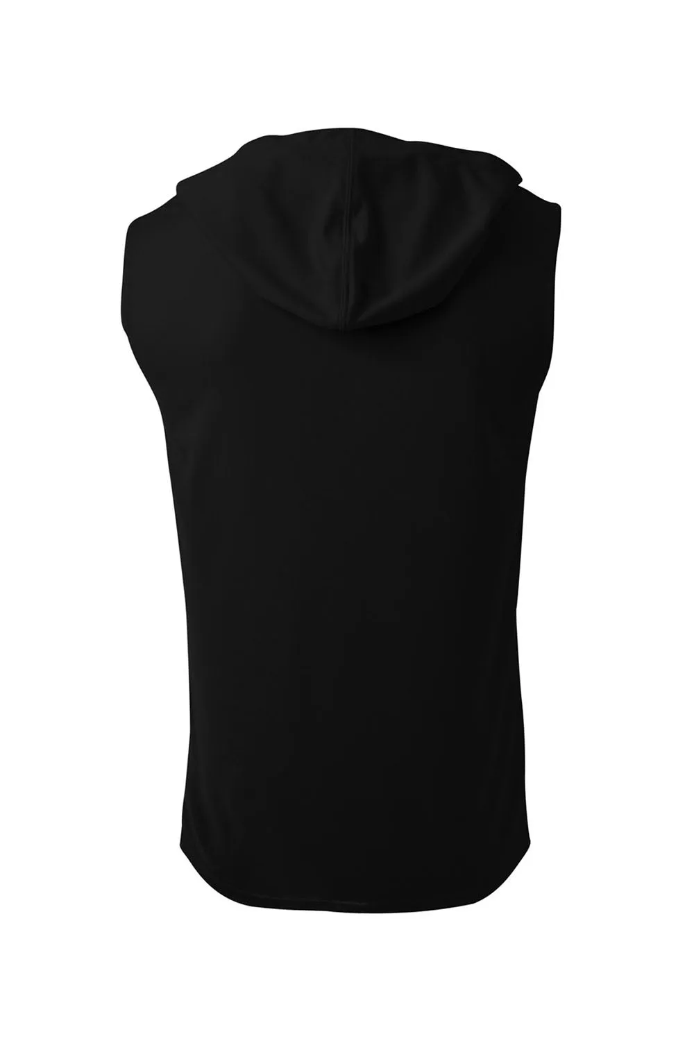 A4 Mens Performance Moisture Wicking Hooded Tank Top Hoodie - Black