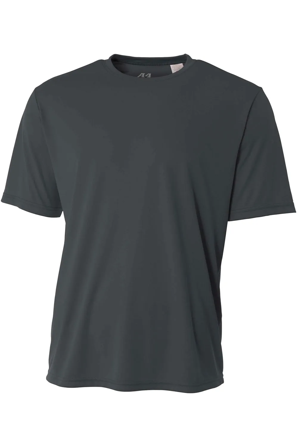 A4 Mens Performance Moisture Wicking Short Sleeve Crewneck T-Shirt - Graphite Grey