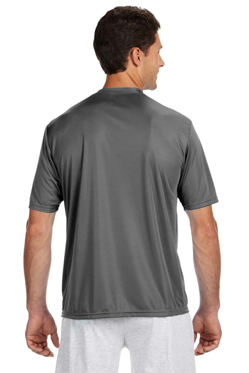 A4 Mens Performance Moisture Wicking Short Sleeve Crewneck T-Shirt - Graphite Grey