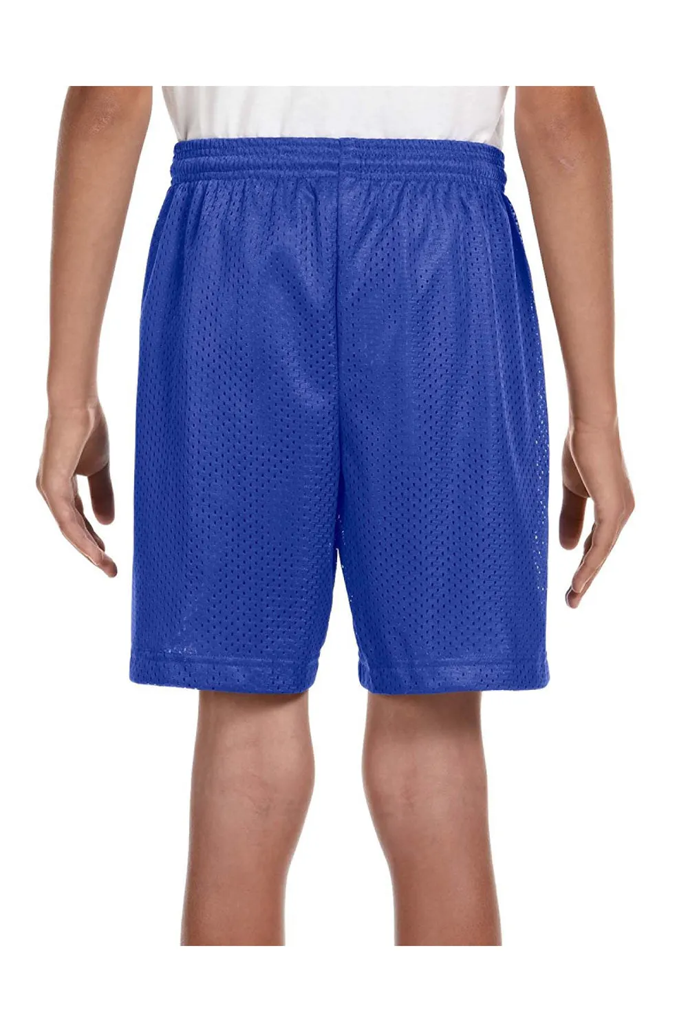 A4 Youth Moisture Wicking Mesh Shorts - Royal Blue