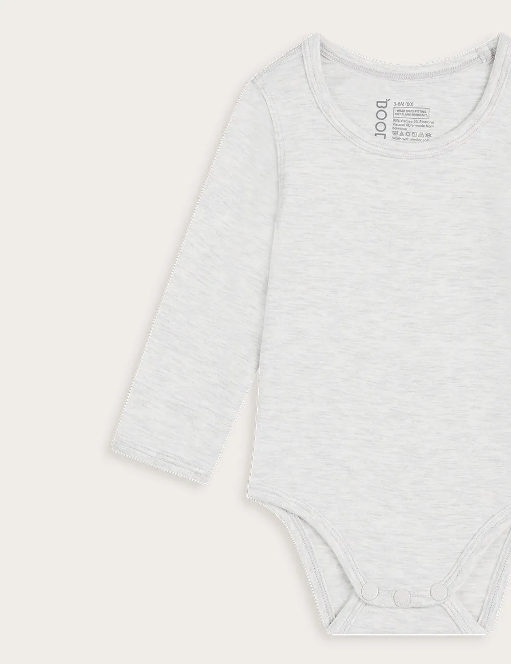 Baby Long Sleeve Bodysuit - Heather Grey