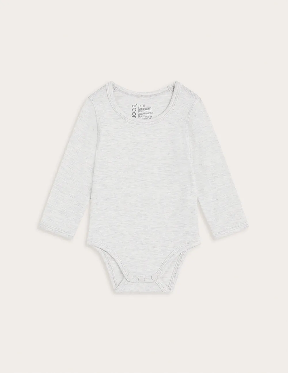 Baby Long Sleeve Bodysuit - Heather Grey