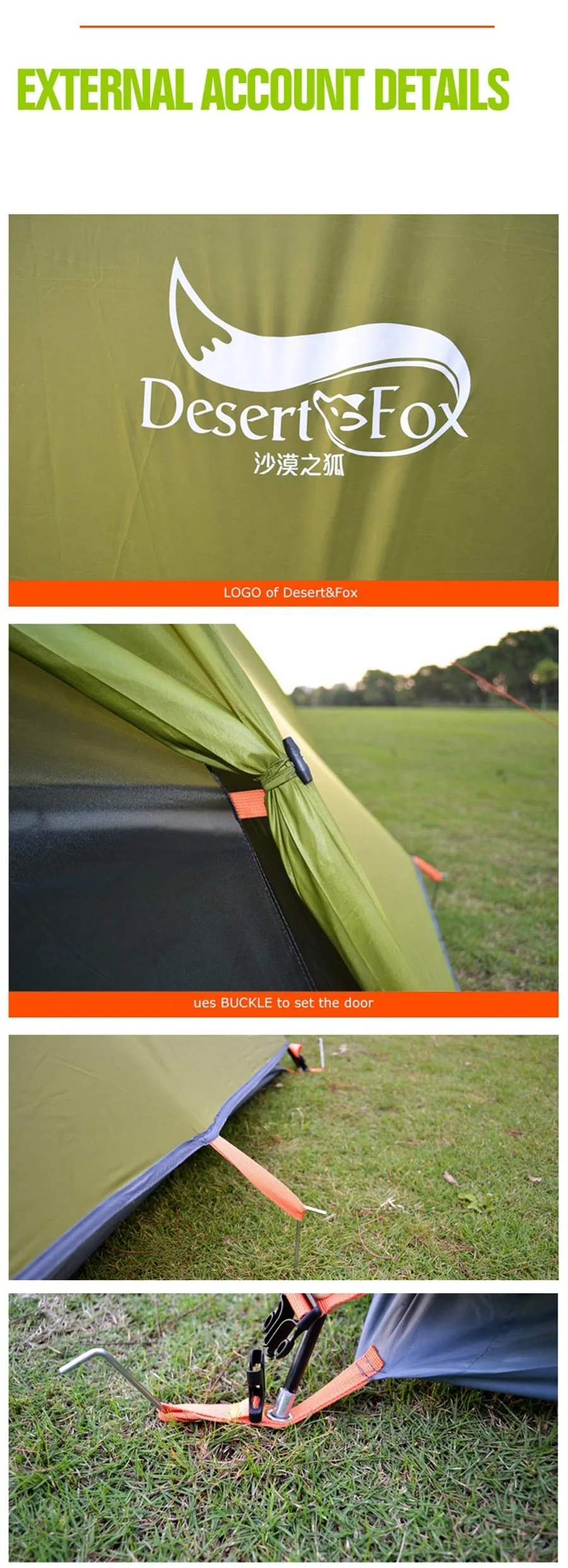 Easy Setup Camping Tent for 2 Person Aluminum Pole Lightweight Breathable