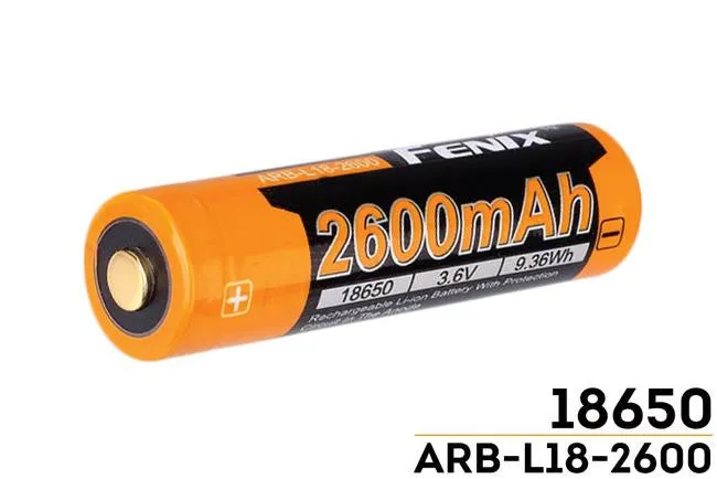 Fenix ARB-L18-2600 Li-ion  Rechargeable 2600mAh 3.6v 18650 Protected Battery