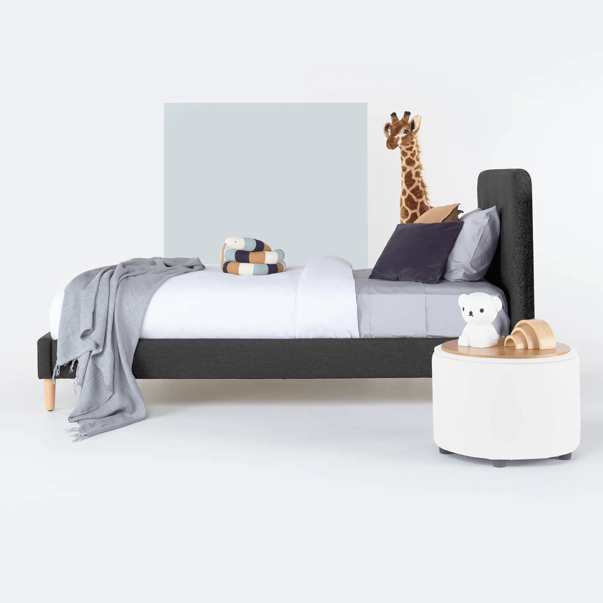 HARLOW Upholstered Bed - Ash Grey