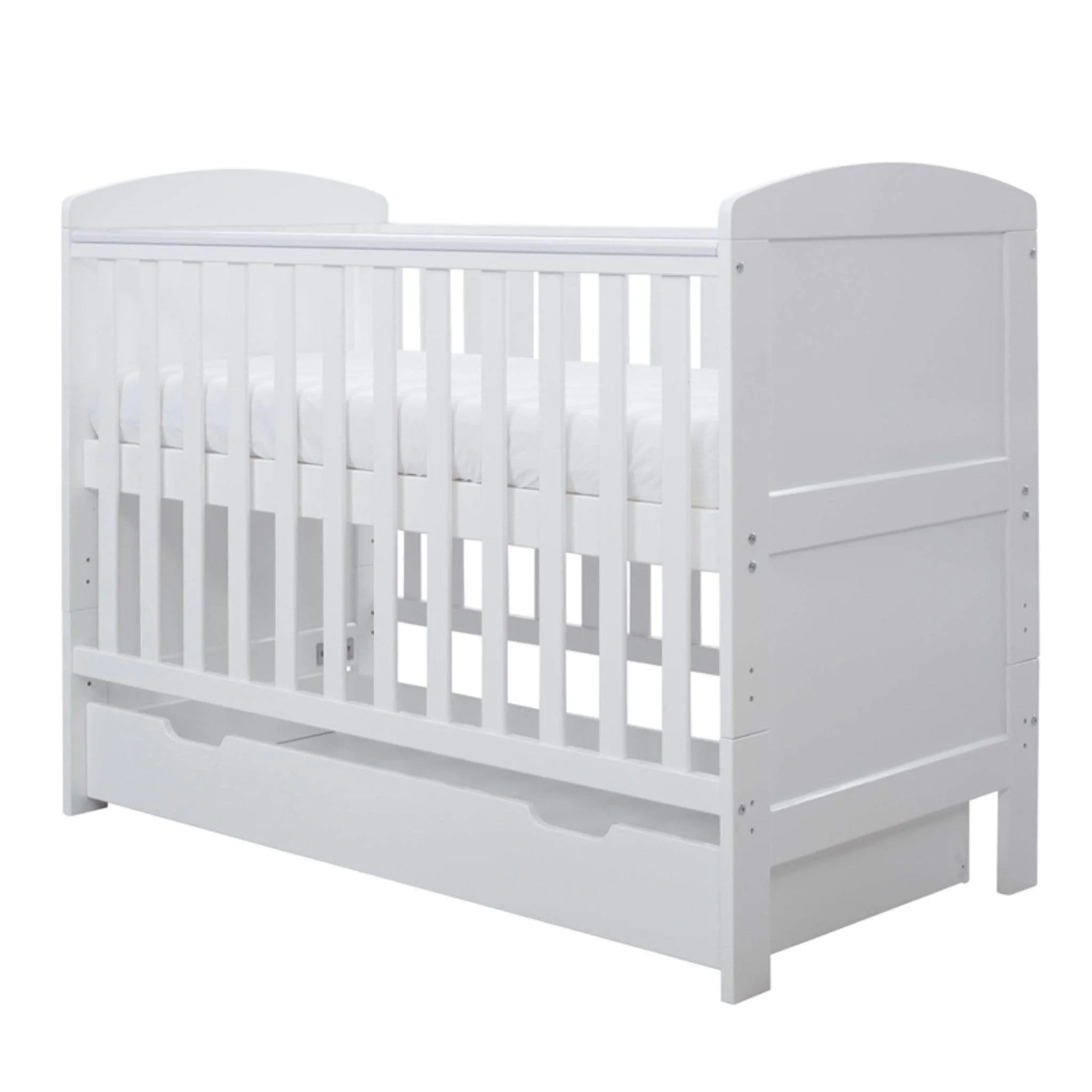 Ickle Bubba Coleby Mini Cot Bed & Under Drawer White