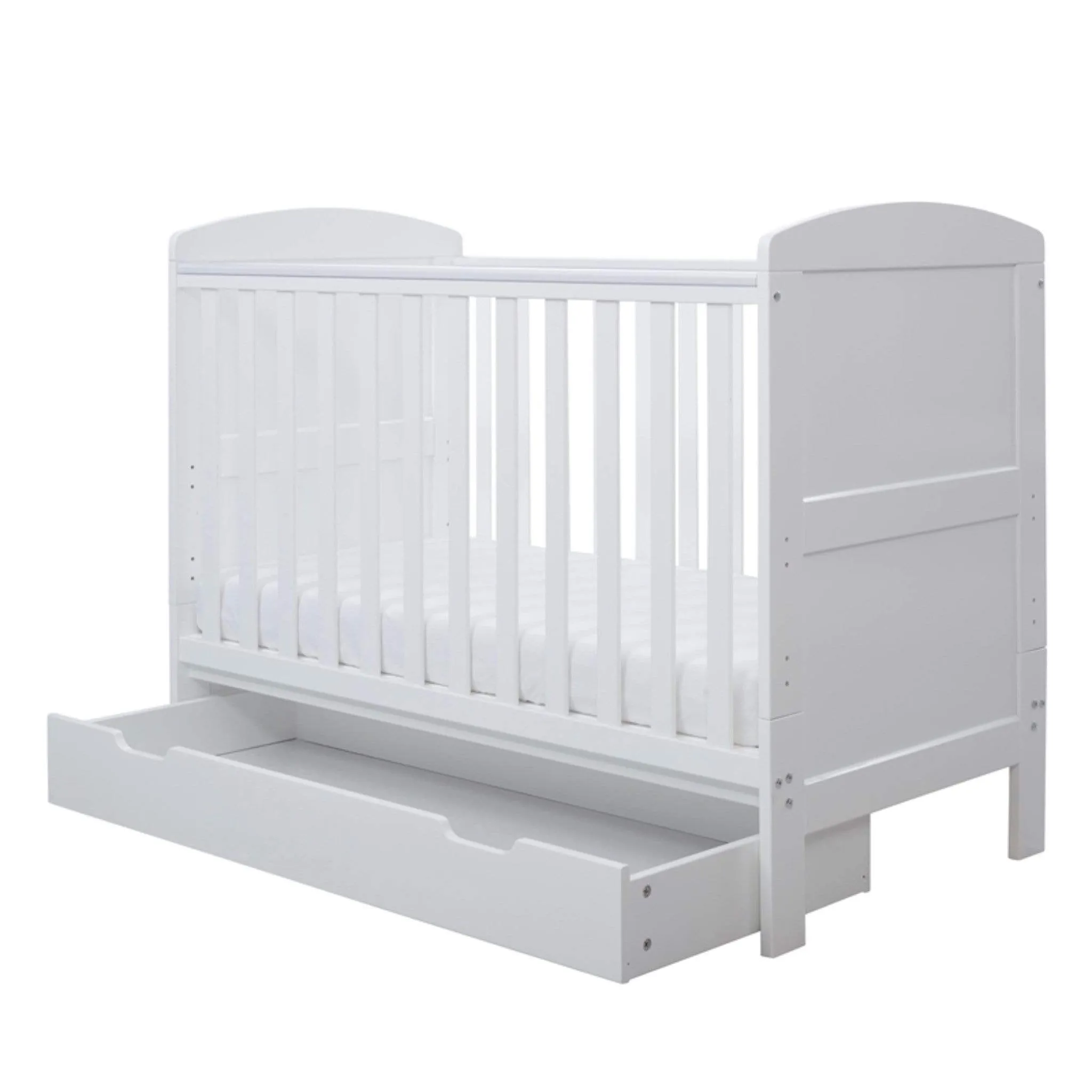 Ickle Bubba Coleby Mini Cot Bed & Under Drawer White