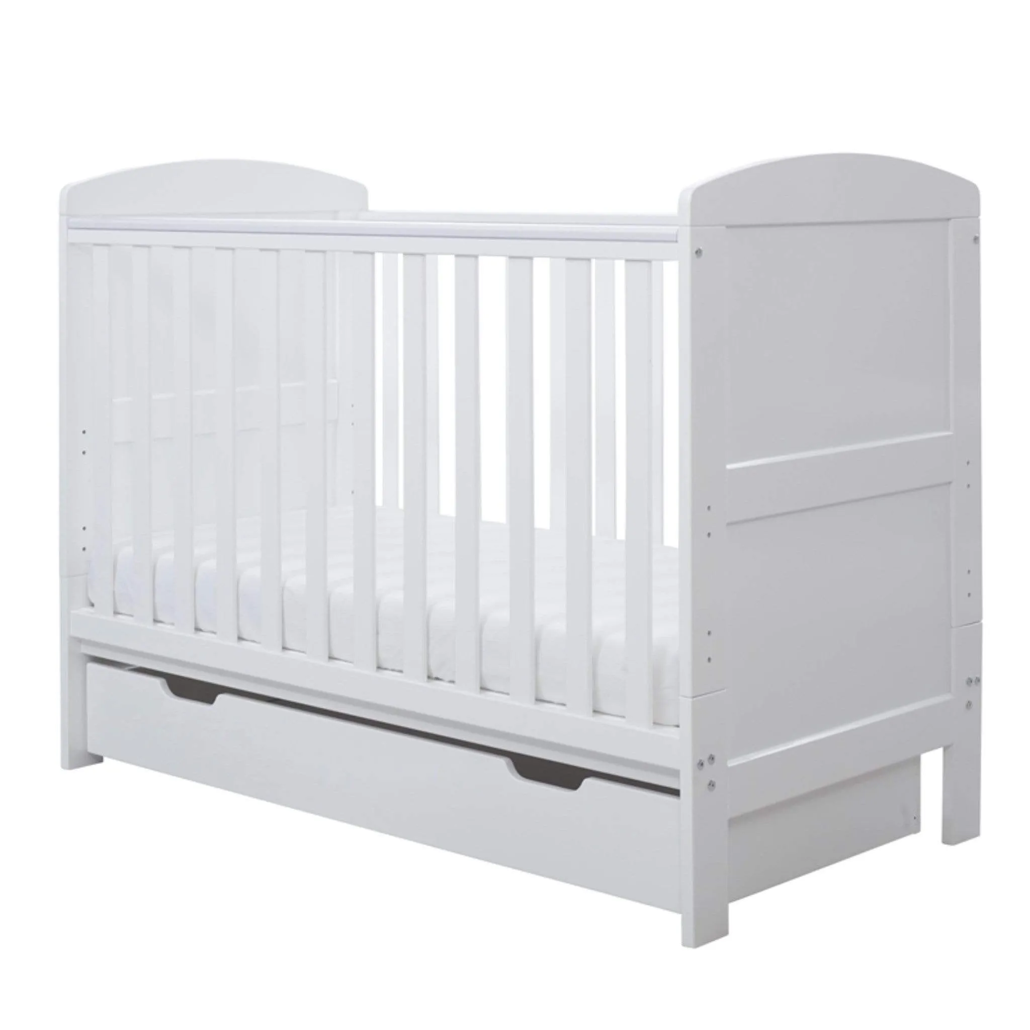 Ickle Bubba Coleby Mini Cot Bed & Under Drawer White