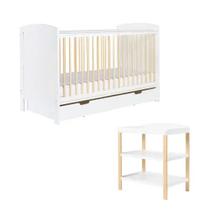 Ickle Bubba Coleby Scandi Classic 2 Piece Furniture Set and Under Drawer White