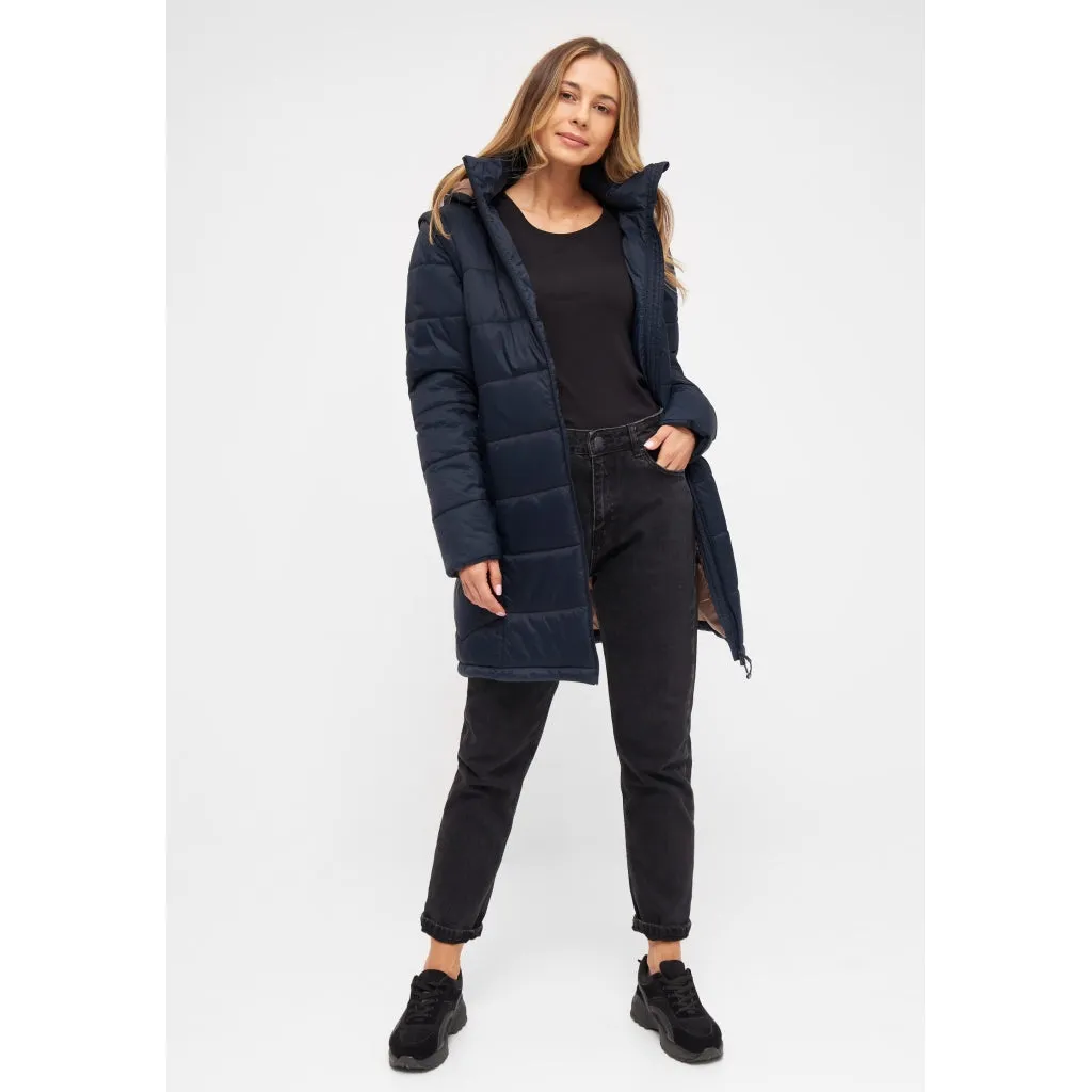 Inez Puffa Coat - Dark Navy