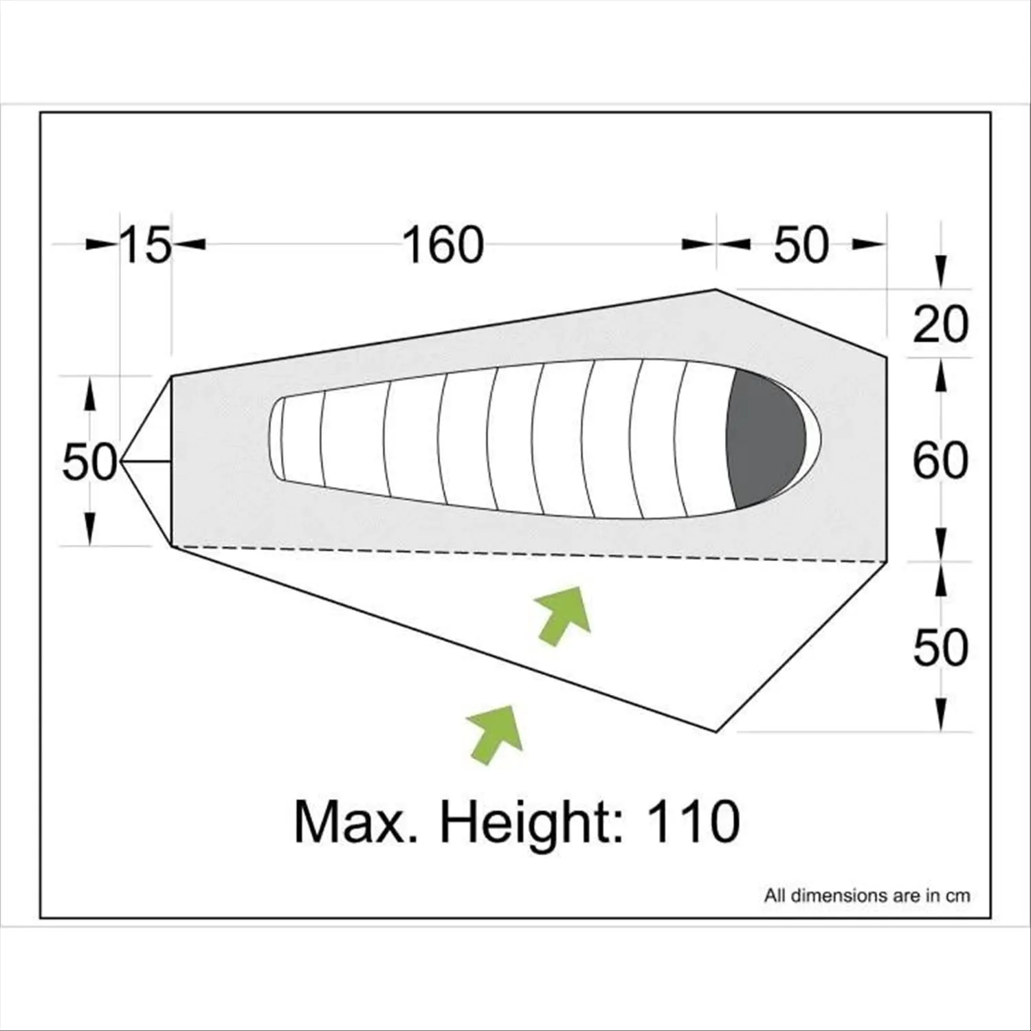 Intents Outdoors Ultrapack SW - Nylon 1 Person Hiking Tent, 710g Single Wall