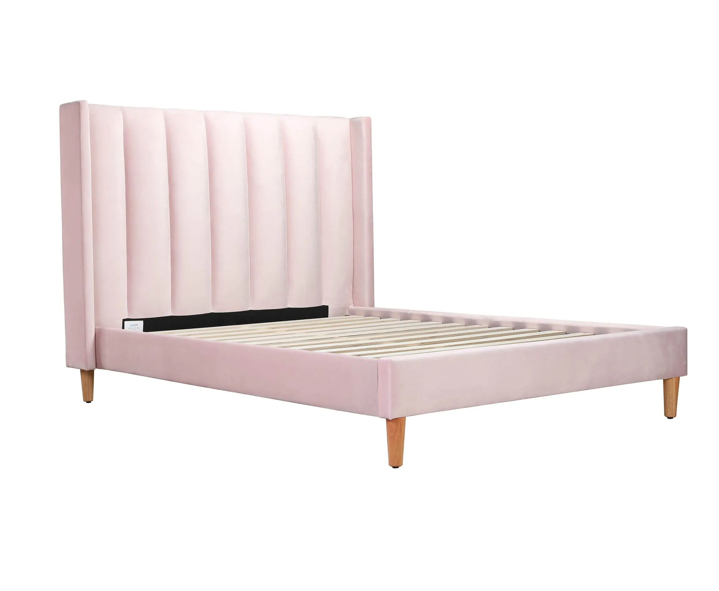 LIBERTY Upholstered Bed Pale Pink Velvet