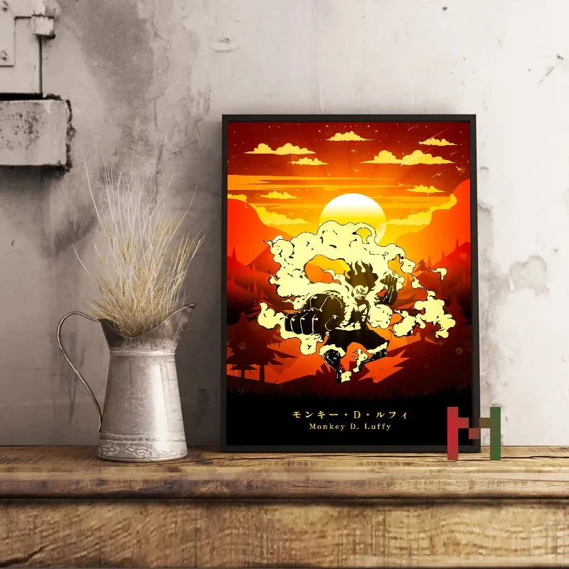 Luffy 5th Gear Anime Character Print Canvas Poster Painting