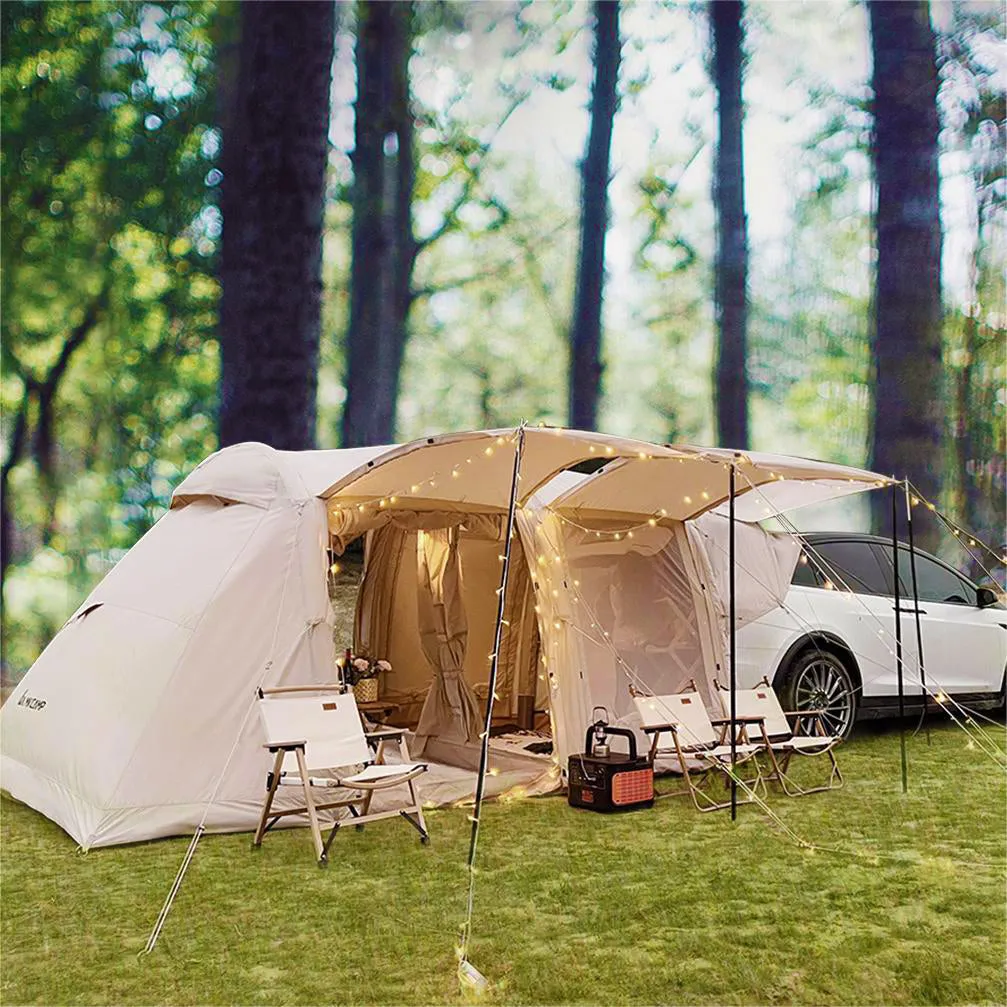 MKCAMP™ Electric Car Tail Double-room Cotton Inflatable Camping Tent SUV Model Y/X/3  Tent