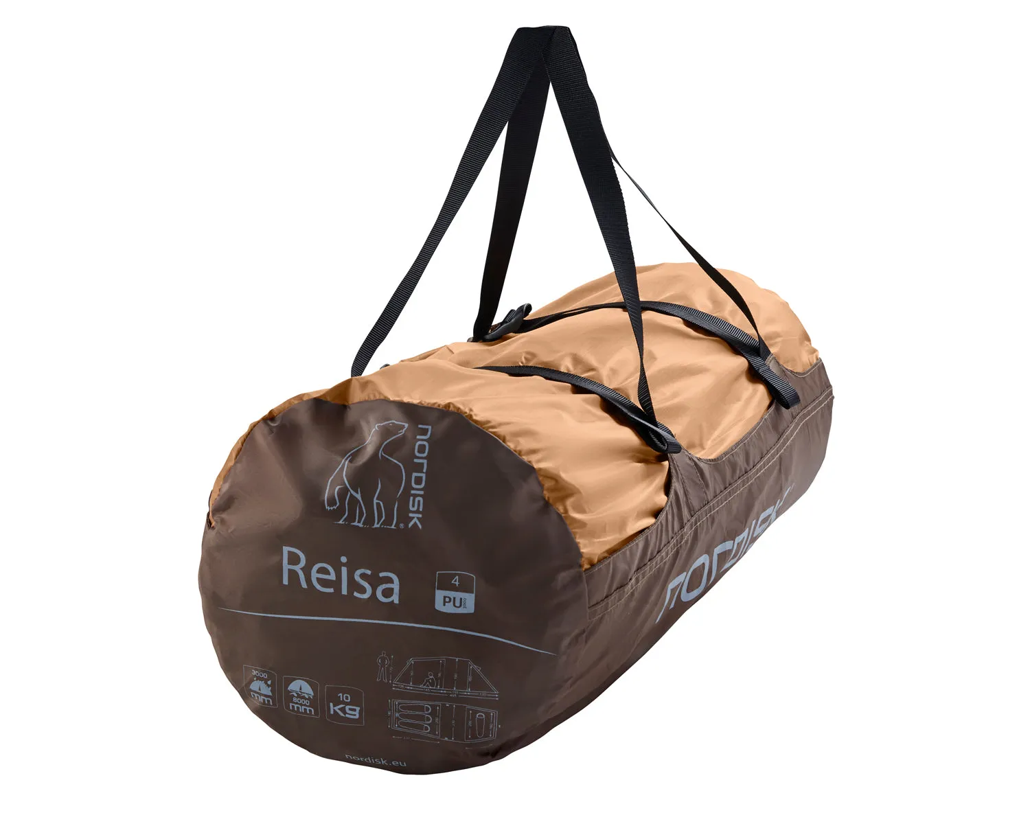 Reisa 4 PU tent - 4 person - Cashew/Brown