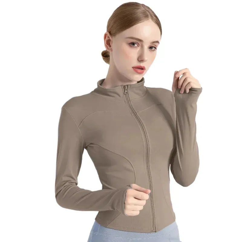 S-3XL Long Sleeve Sports Jacket Women Zip Fitness Yoga Shirt Gym Top Activewear Running Coats Workout Clothes for Cycling Sexy