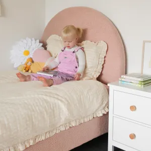 SCOUT Blush Pink Boucle Upholstered Bed