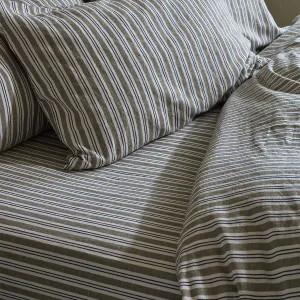 Thyme Somerley Stripe Linen Blend Fitted Sheet