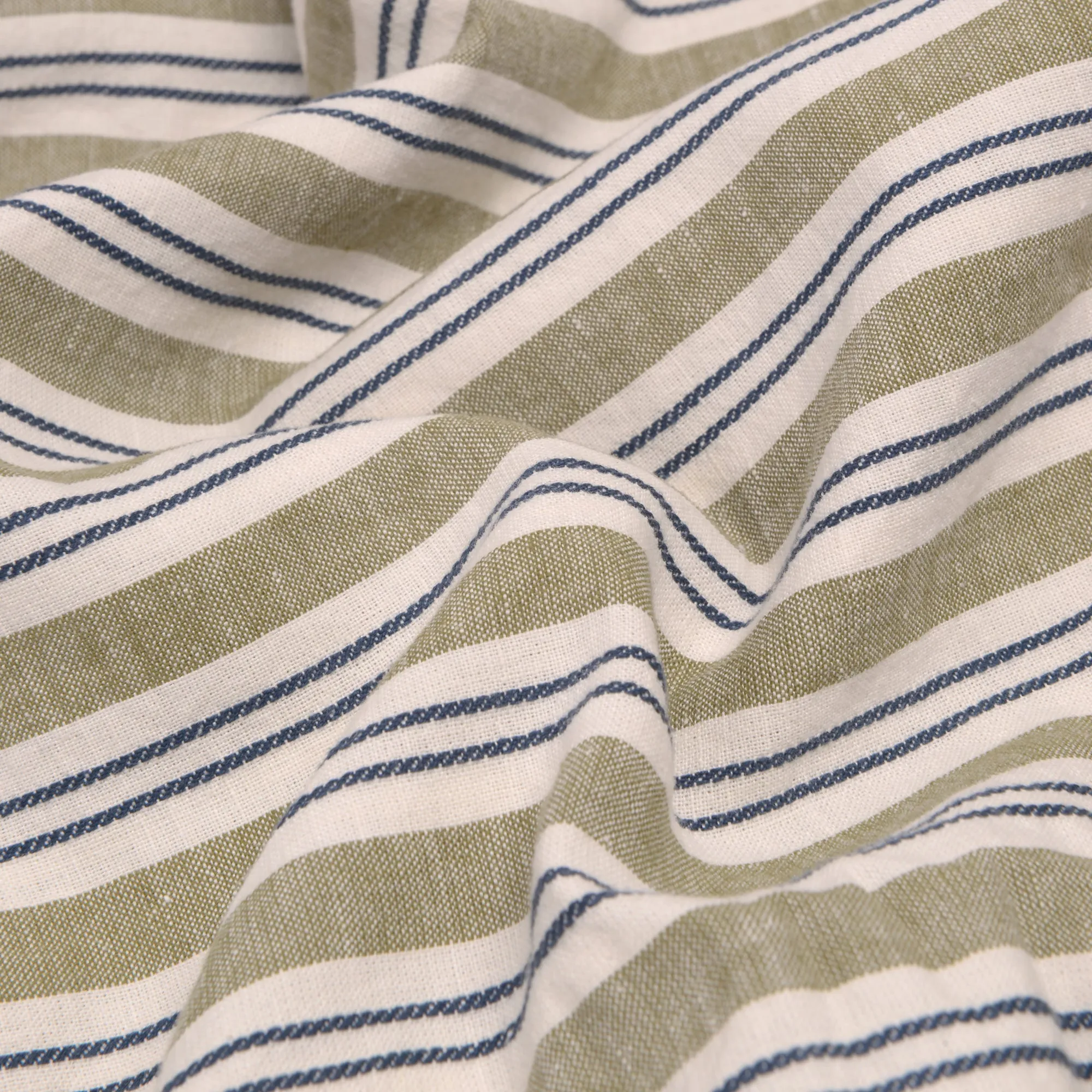 Thyme Somerley Stripe Linen Blend Fitted Sheet