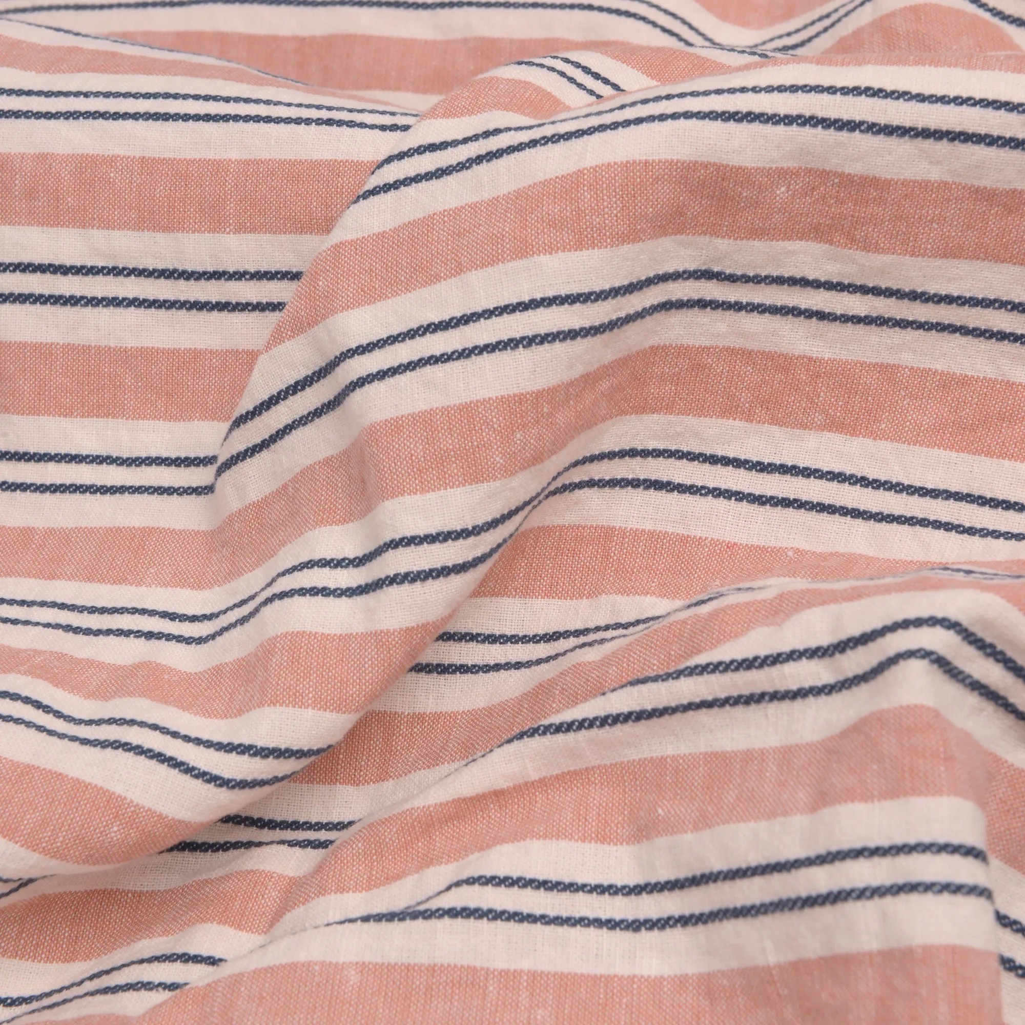 Warm Clay Somerley Stripe Linen Blend Fitted Sheet