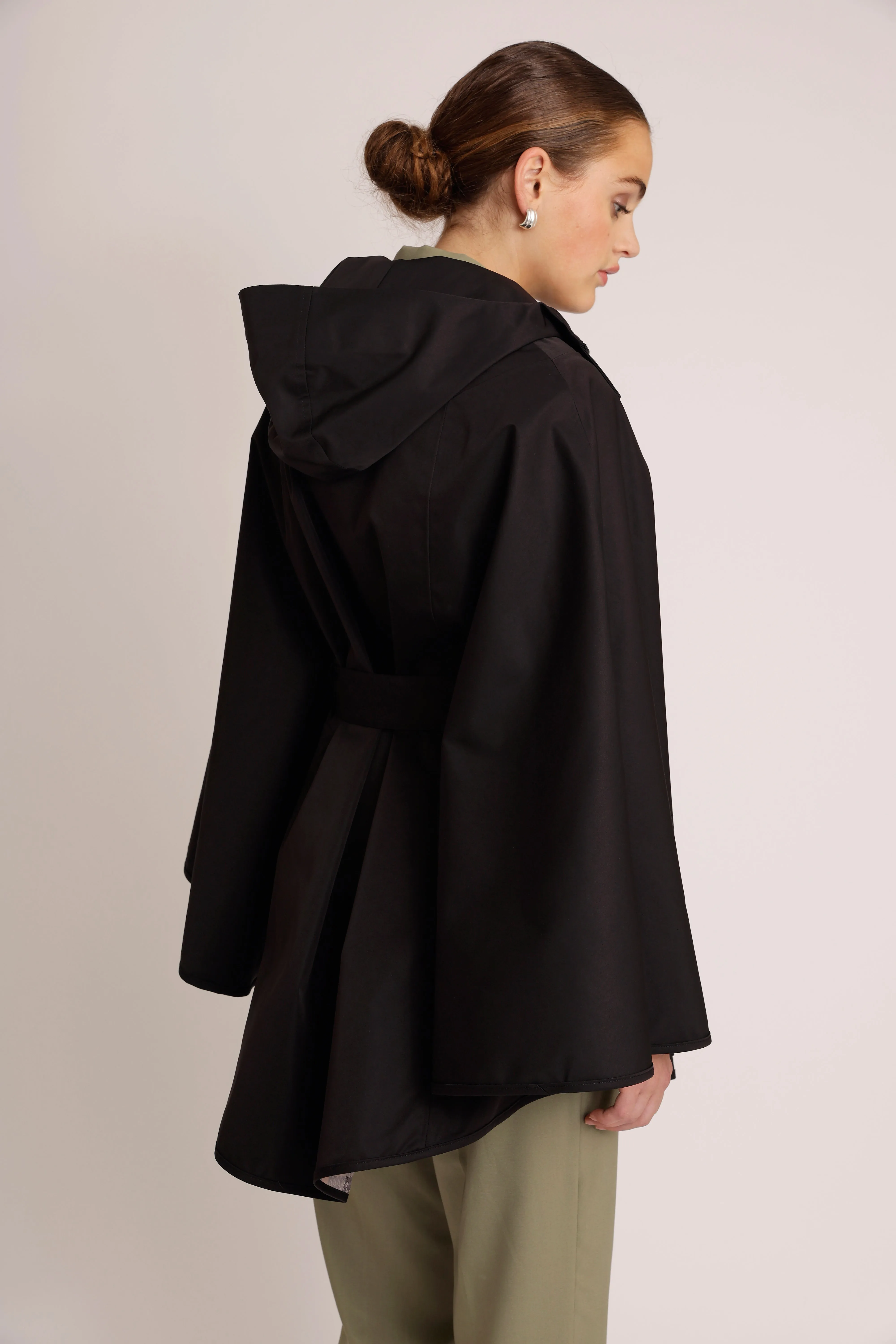 Waterproof Luxury Poncho Cape  - Black