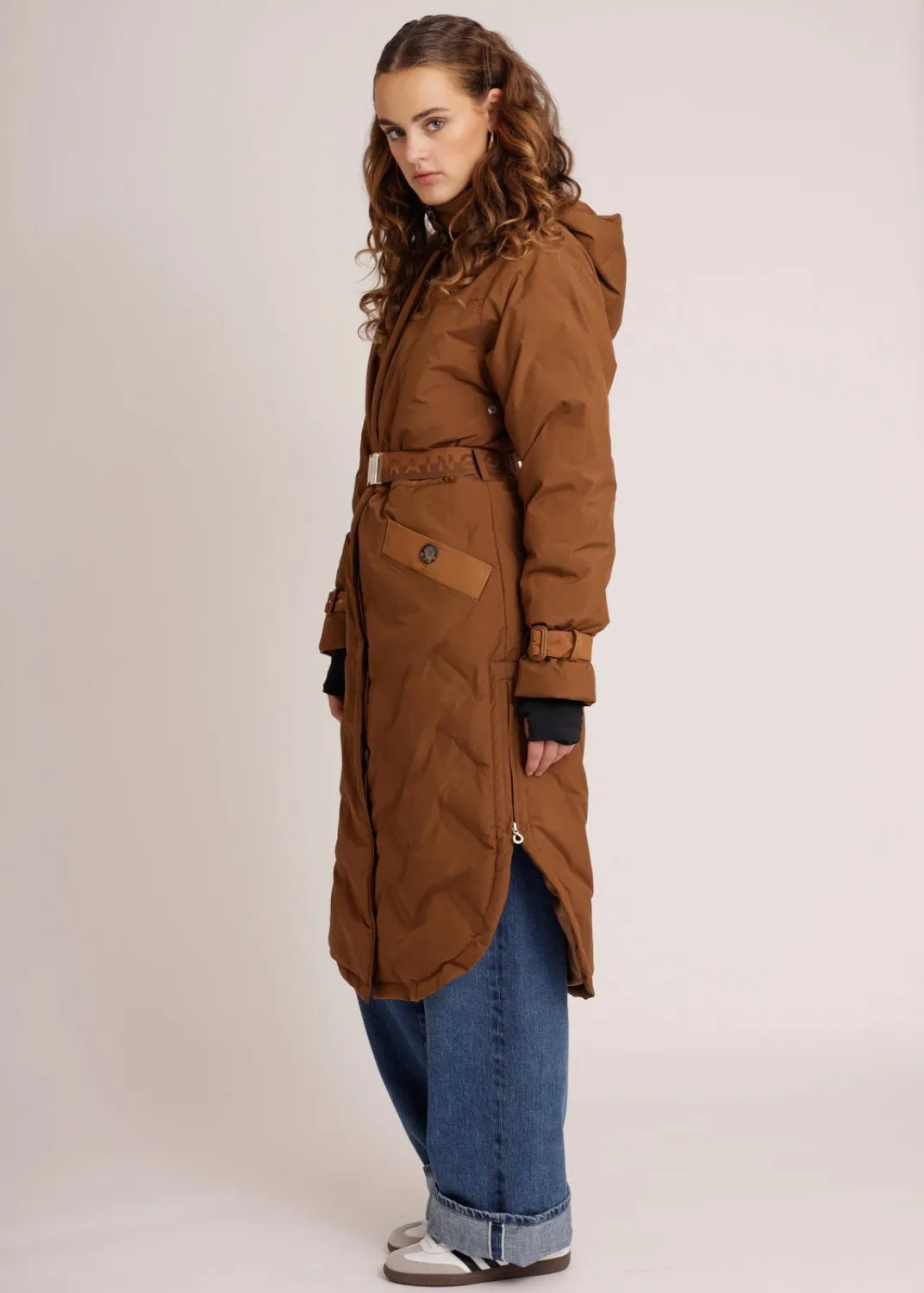 Waterproof Puffer Poncho - Brown