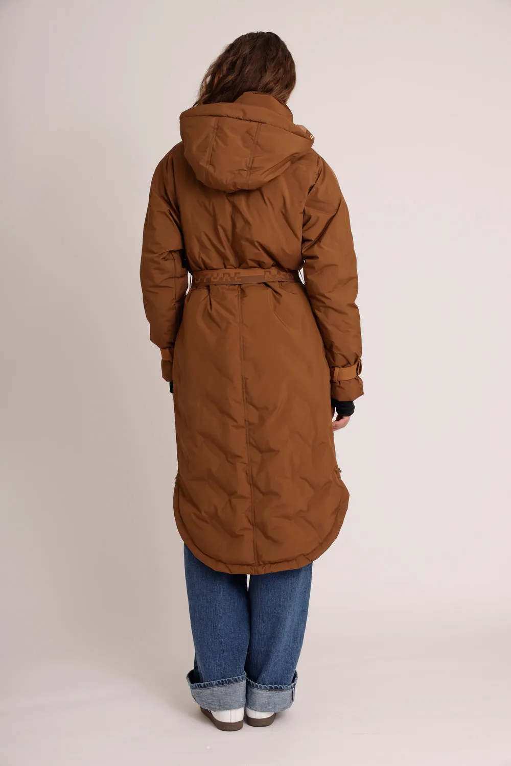 Waterproof Puffer Poncho - Brown