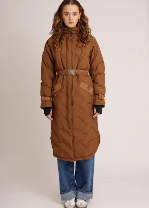 Waterproof Puffer Poncho - Brown