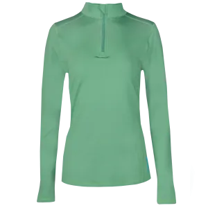 Women's Micro-Elite Chamois Solid Zip-T - Forest Green